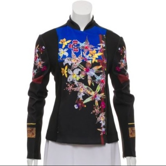 Clover Canyon Jackets & Blazers - Clover Canyon neoprene floral moto jacket